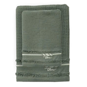 THUN Set 2 Asciugamani Country Bloom 40x60 + 60x100 cm Tinta Unita verde B300329