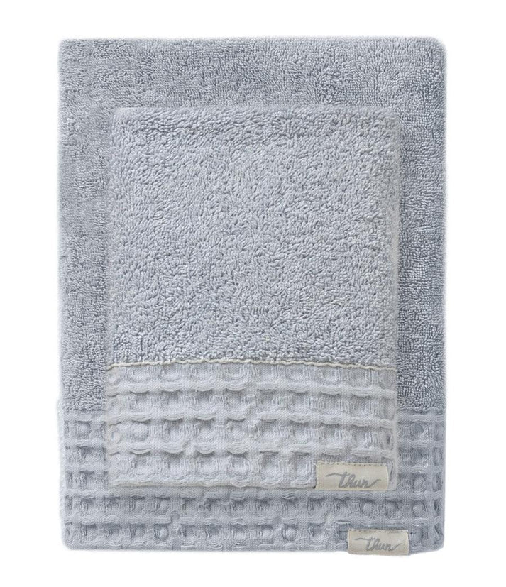 THUN Set 2 Asciugamani Iconic Elegance 40x60 + 60x100 cm Tinta Unita Blu B300333