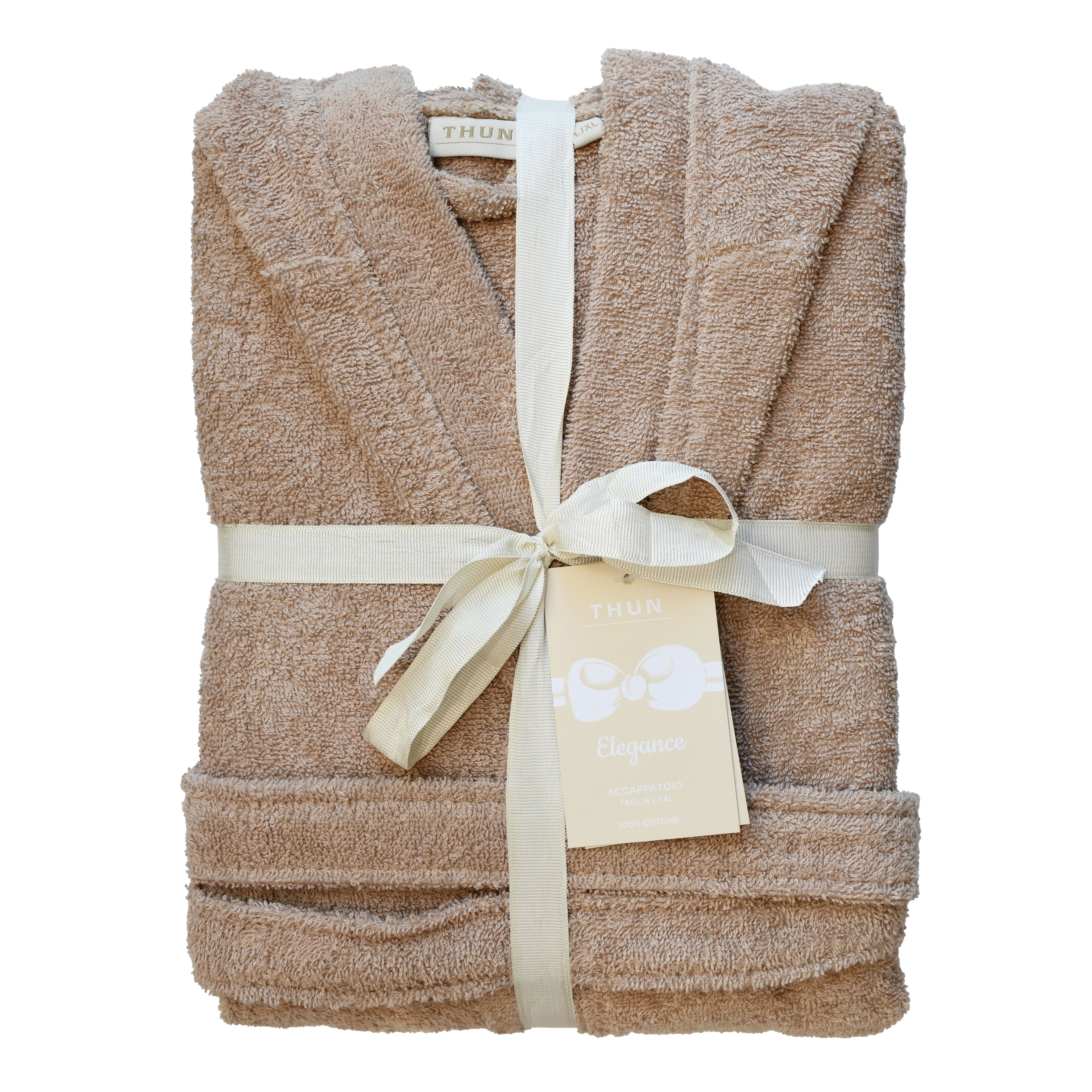 THUN accappatoio cotone 100% - Fantasia Exclusive Collection Beige Sunny