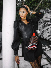 Sprayground sling bag borsello uomo donna marrone zainetto monospalla b7819