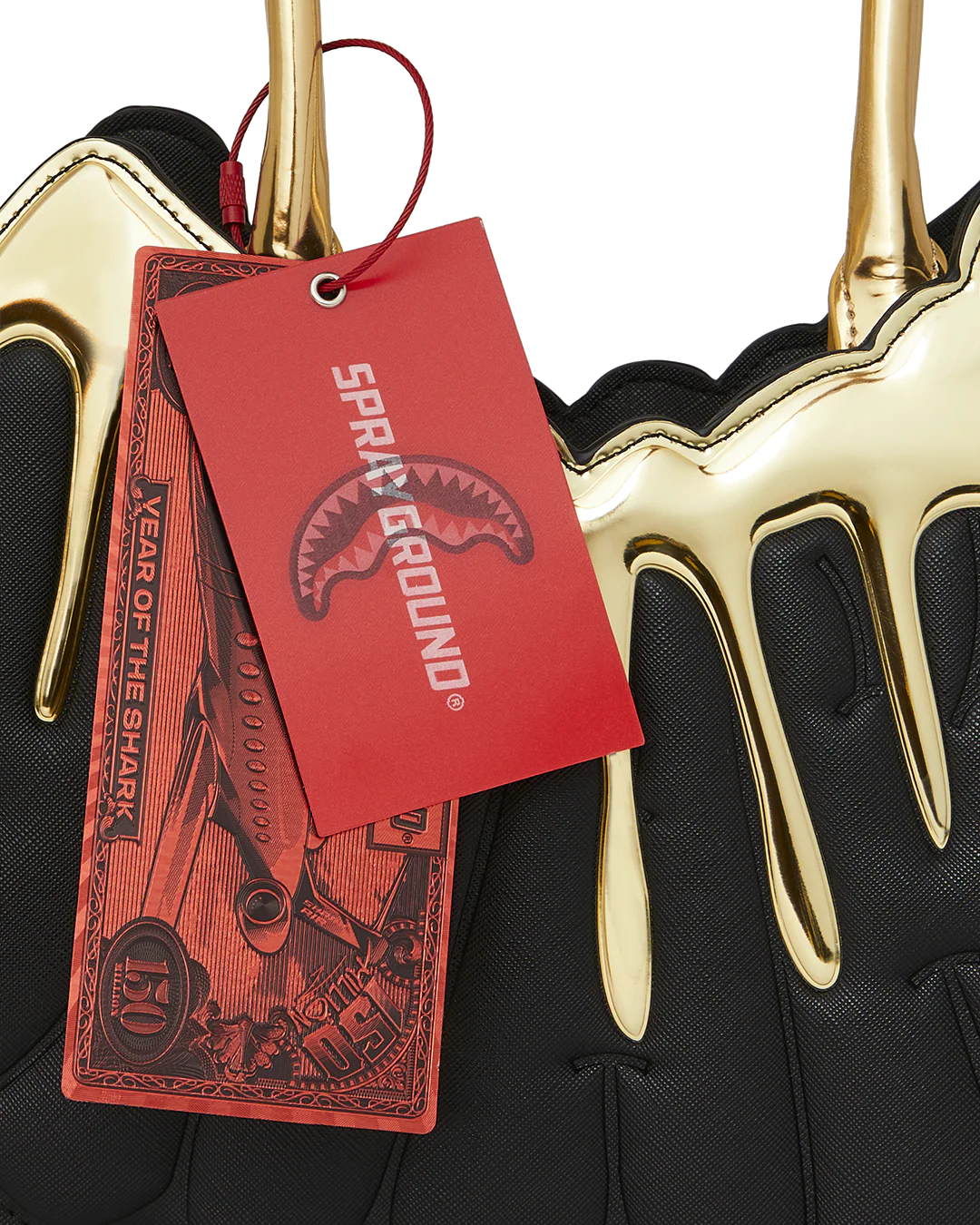 Sprayground Borsa bauletto a mano handbag black gold 16x30x11 cm