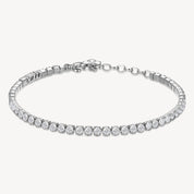 Brosway Bracciale tennis acciaio 304 e cubic zirconia scritta luck quadrifoglio BEI016