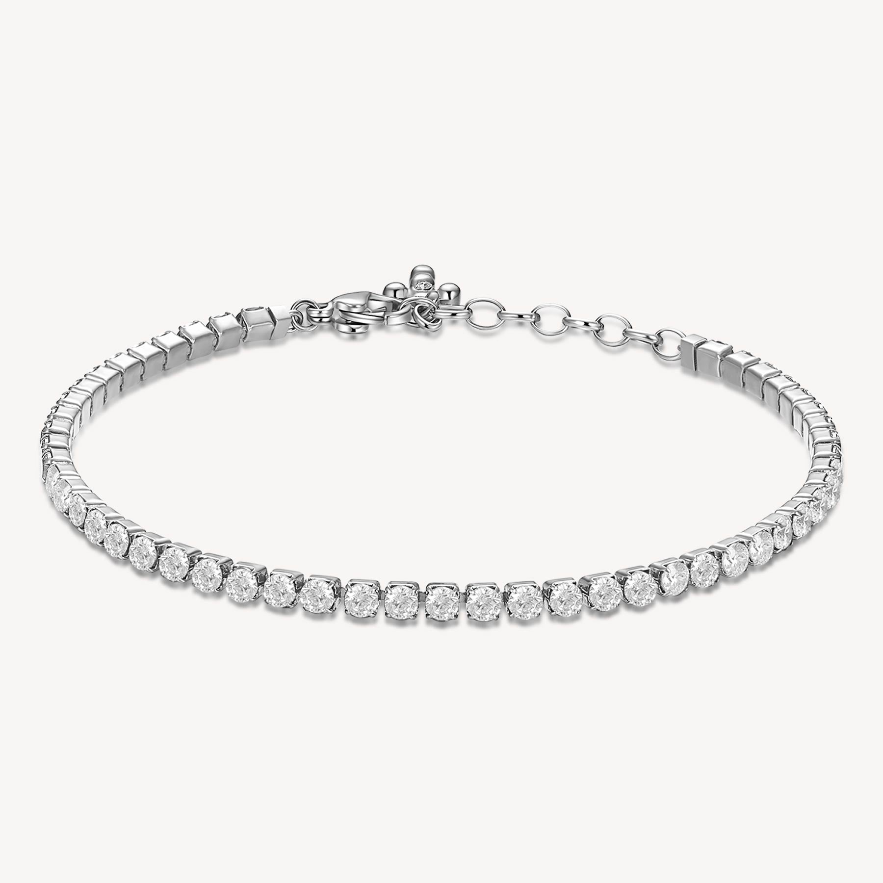 Brosway Bracciale Tennis Acciaio e Cubic Zirconia Simbolo Croce Collezione Desideri - BEI035