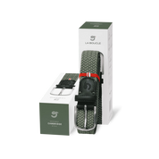 La Boucle cintura intrecciata con fibbia in metallo premium box regalo Cambridge verde militare