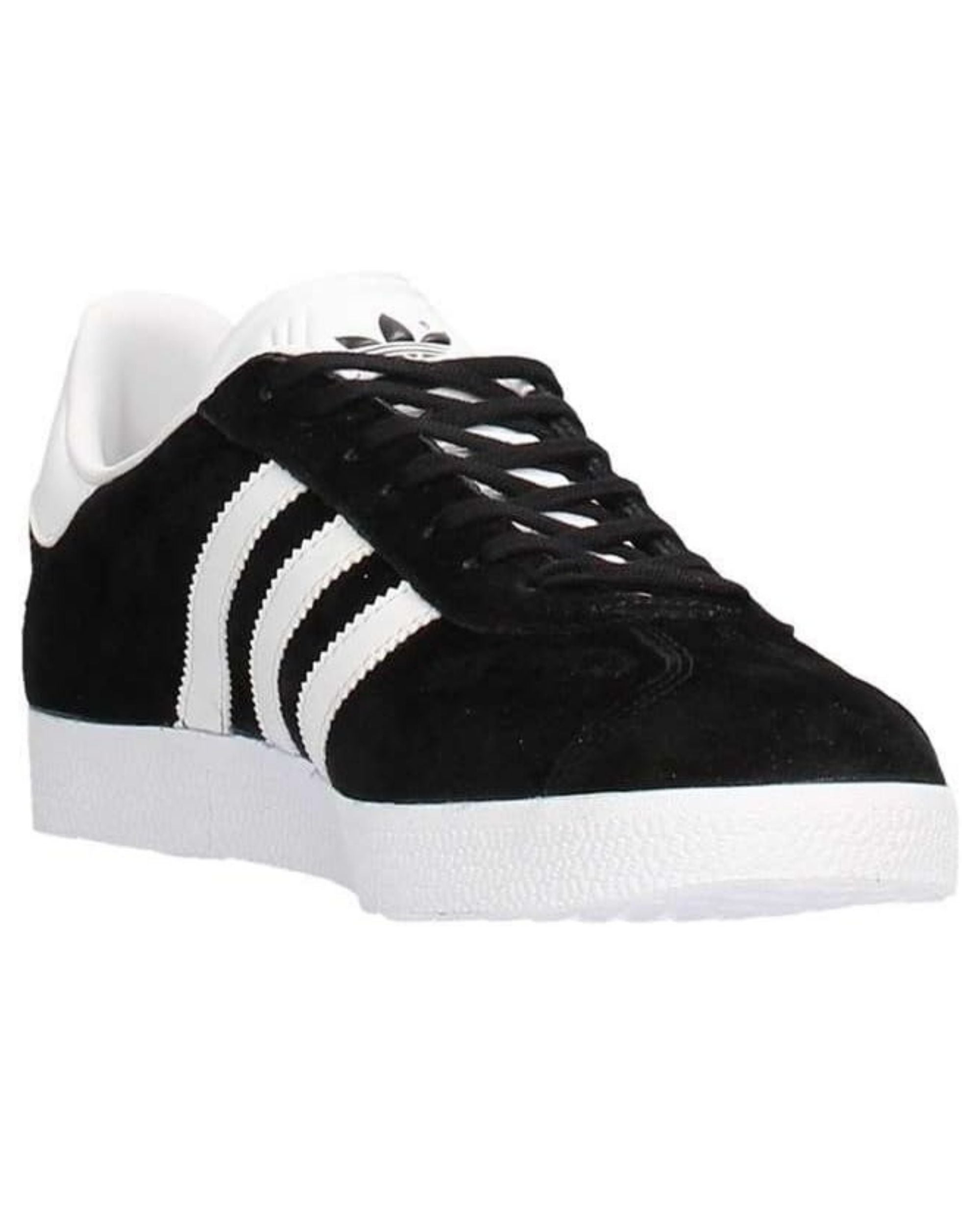 Adidas Scarpe Sneakers Gazelle in Pelle Suede Nero Bianco Uomo