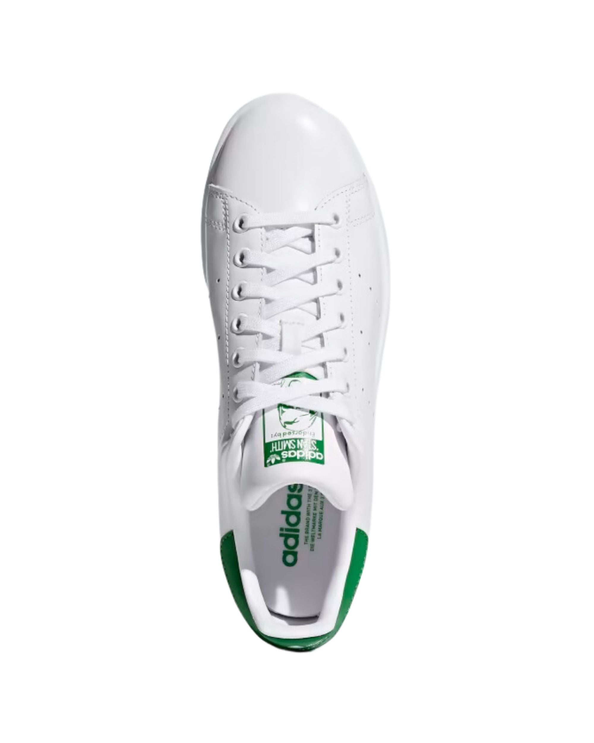 Adidas Sneakers Stan Smith in Pelle Bianco Bianco Verde Uomo