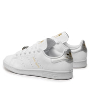 Adidas Sneakers Stan Smith W in Pelle Bianco Dettagli Argento Oro Donna