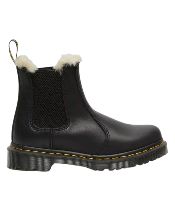 Dr. Martens Chelsea 2976 Leonore Con Pelliccia Nero Donna