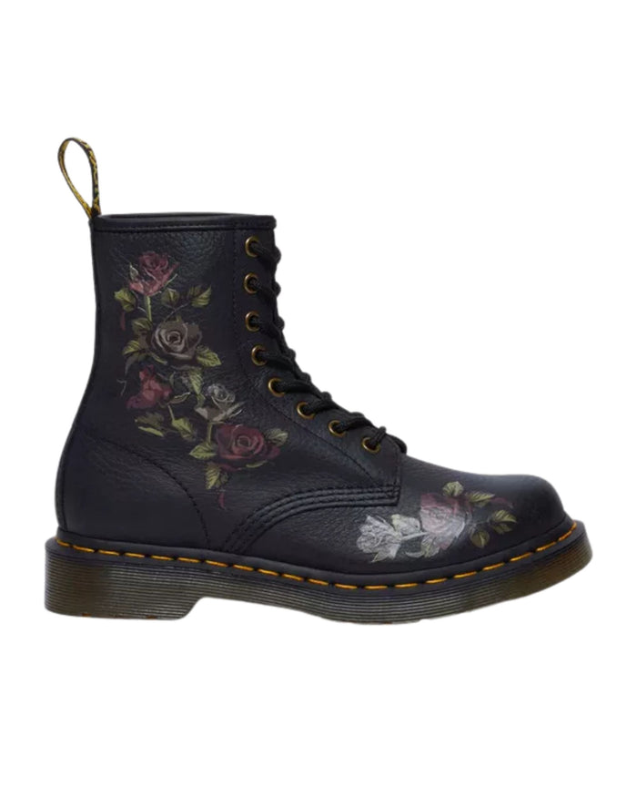 Dr Martens2 1460 Decayed Roses Classic Tumbled Nappa Nero Donna 3