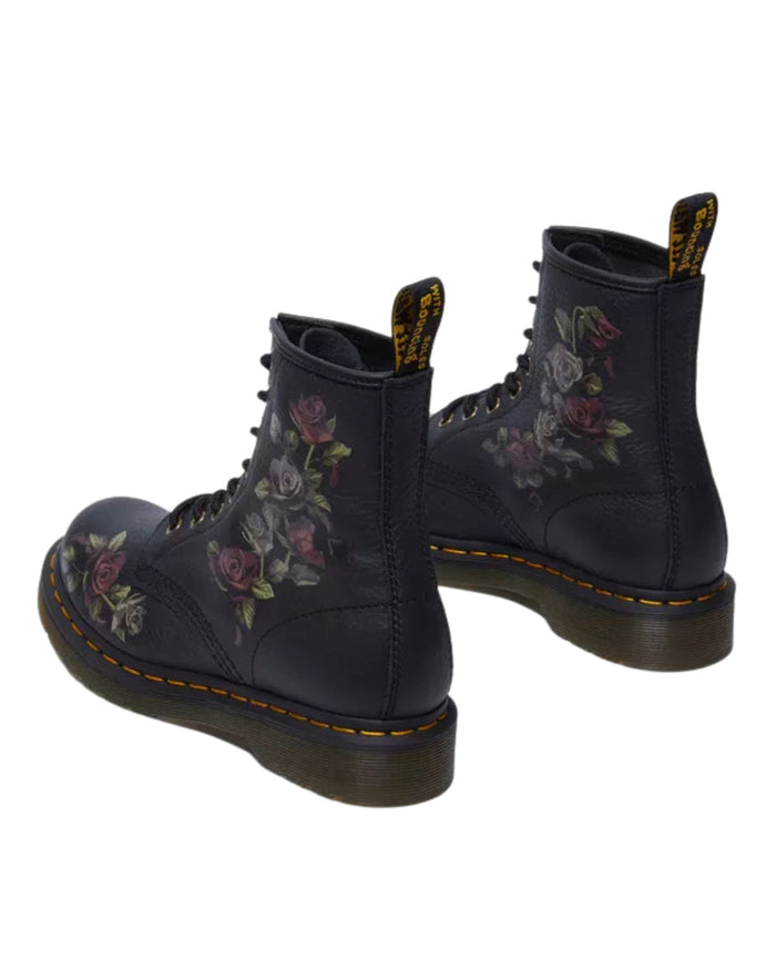 Dr Martens2 1460 Decayed Roses Classic Tumbled Nappa Nero Donna 5