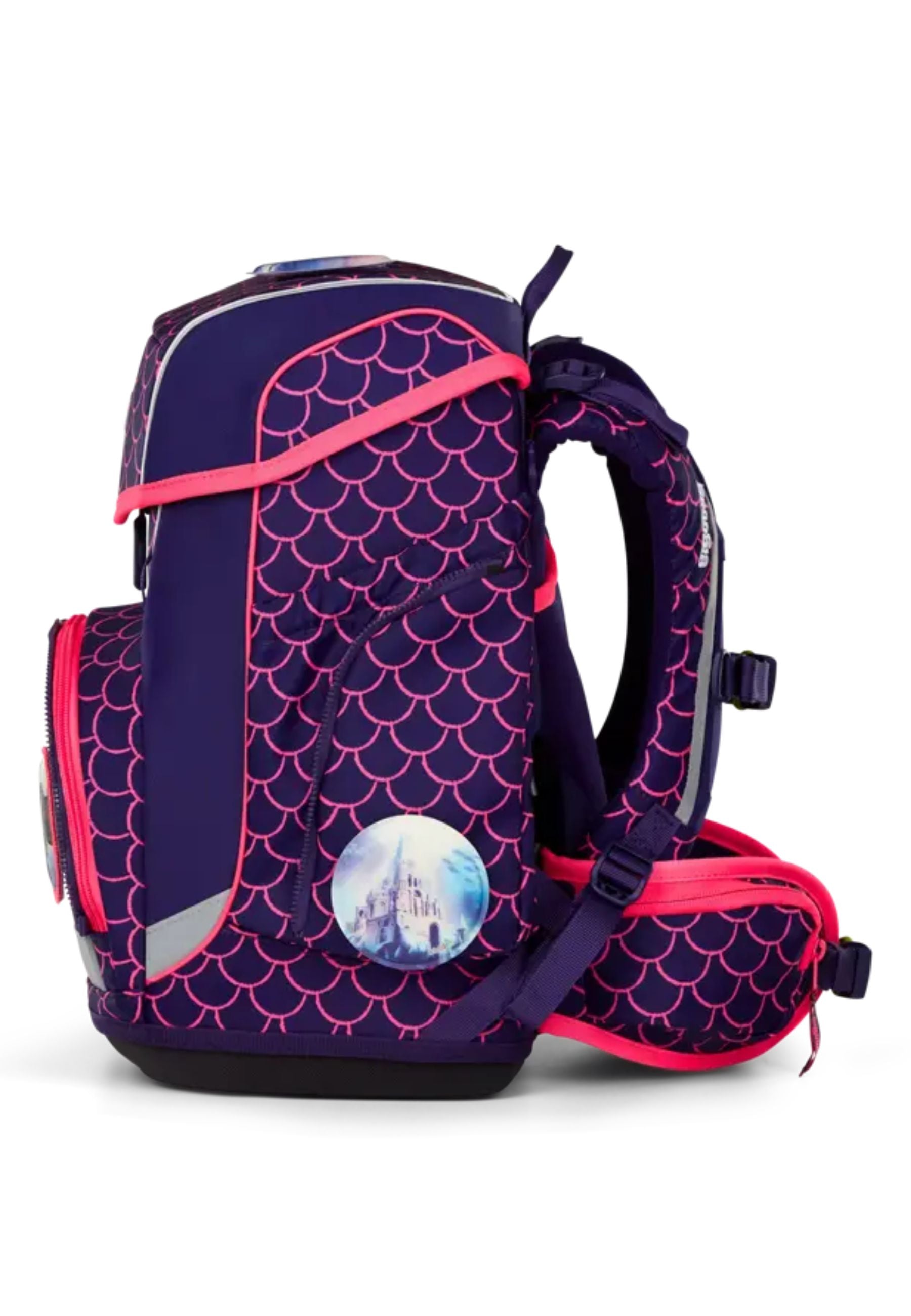 Ergobag Set Zaino Scolastico Pearl 5 Pezzi in Poliestere Viola Set Cubo Bambina