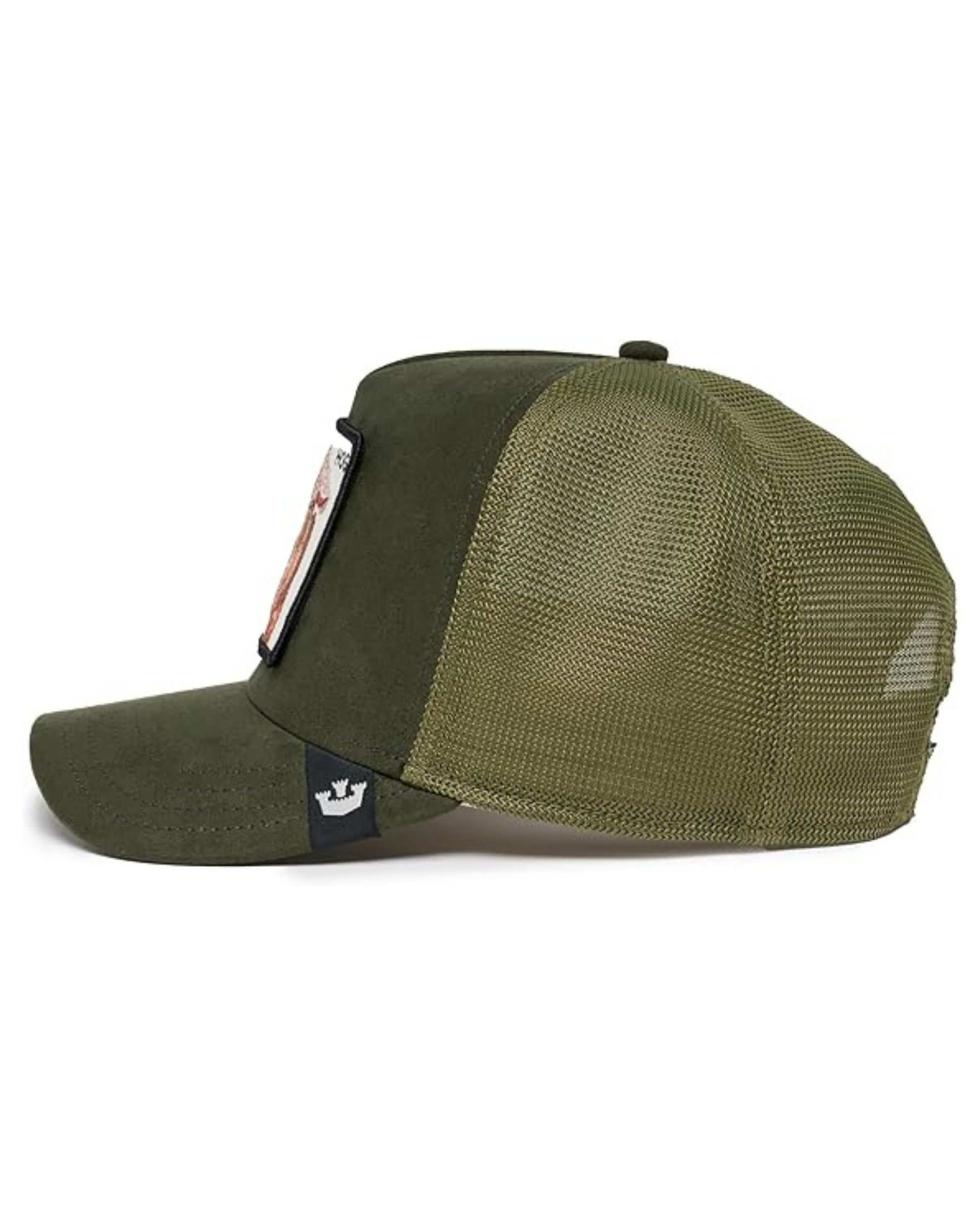 Goorin Bros. Trucker Cap In Suede Con Visiera Patch Animale 'hog' Verde Unisex