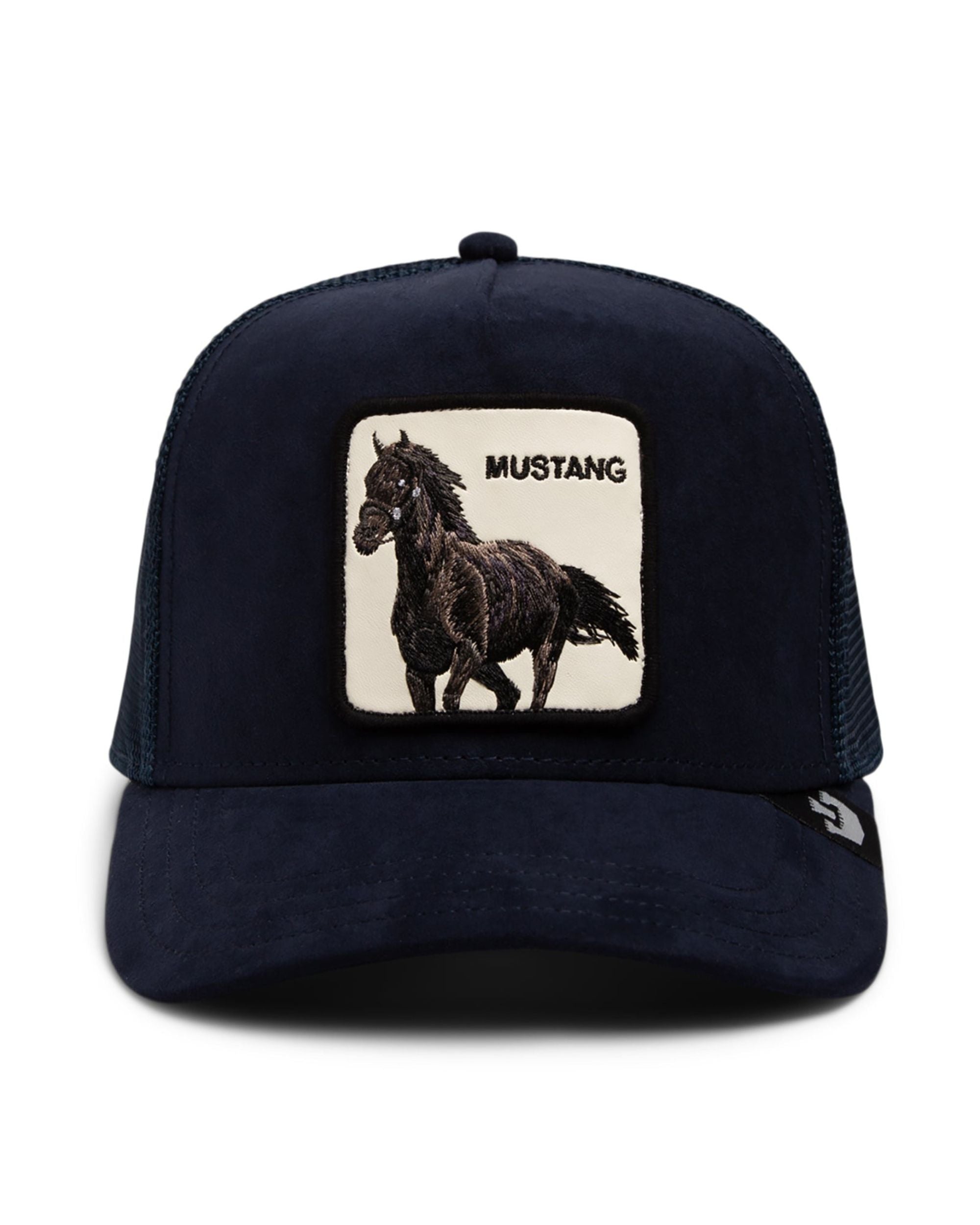 Goorin Bros. Trucker Cap In Suede Con Visiera Patch Animale Blu Unisex