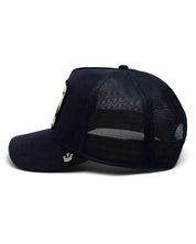 Goorin Bros. Trucker Cap In Suede Con Visiera Patch Animale Blu Unisex