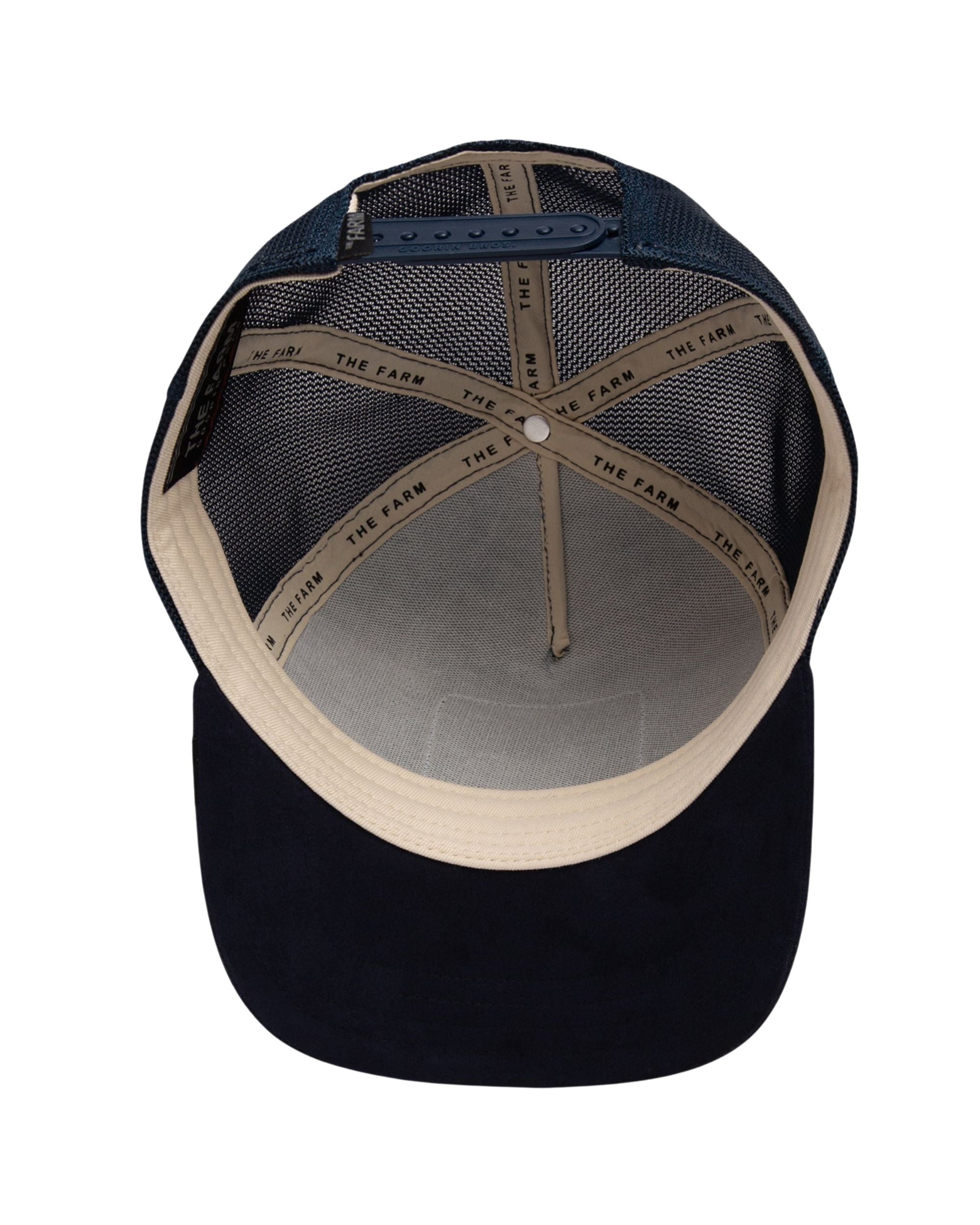 Goorin Bros. Trucker Cap In Suede Con Visiera Patch Animale Blu Unisex