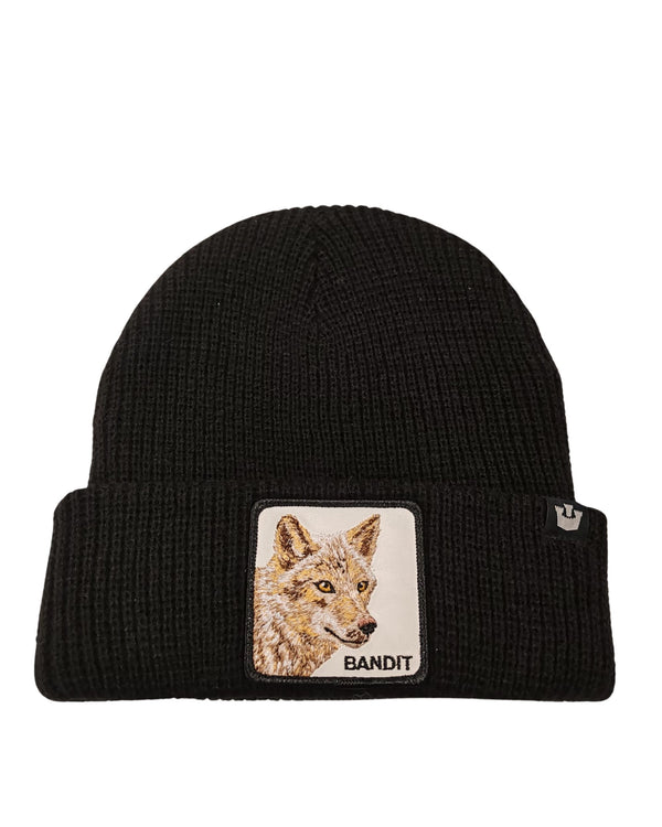 Goorin Bros. Cuffia Beanie Con Patch Animale Farm 'the Bandit' Nero Unisex