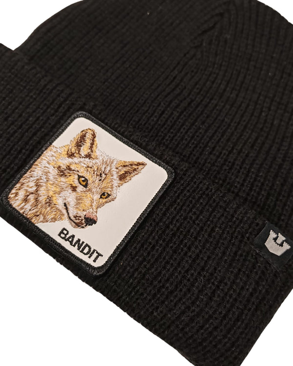 Goorin Bros. Cuffia Beanie Con Patch Animale Farm 'the Bandit' Nero Unisex-2