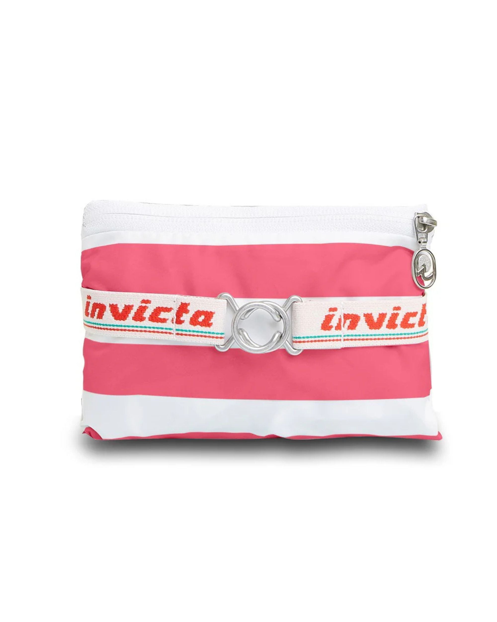 Invicta Sacca Verticale Leggero Motivo A Righe Bianco Fucsia Unisex