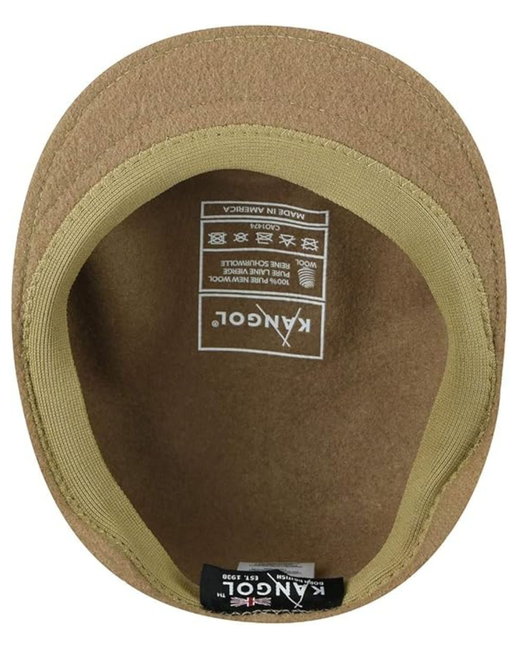 Kangol Cappello Coppola 504 Iconico in Lana Marrone Cammello Unisex