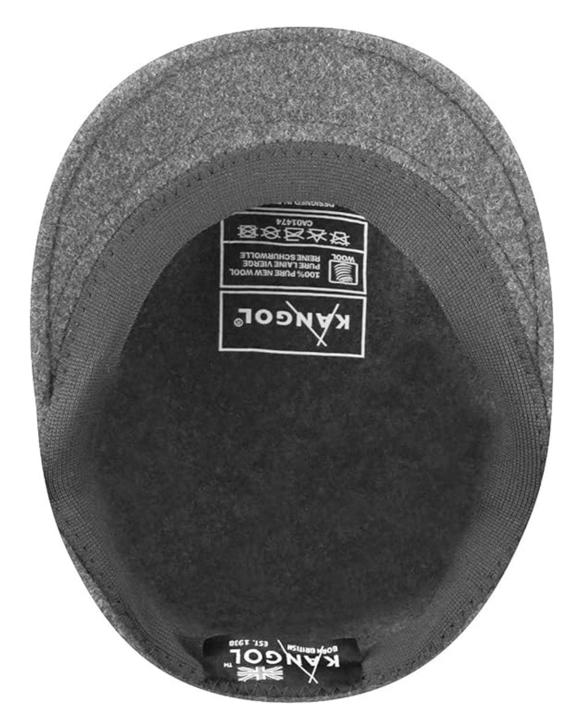 Kangol Cappello Coppola 504 Iconico in Lana Grigio Scuro Flannel Unisex