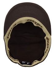 Kangol Cappello Army Cap in Cotone con Tasca Nascosta Marrone Scuro Unisex