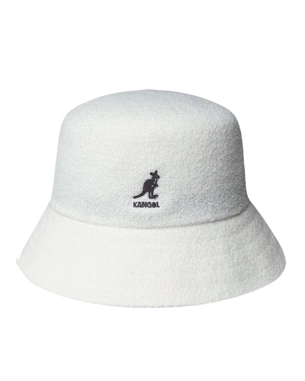 Kangol Cappello Pescatore Bermuda Bucket in Cotone Bianco Unisex