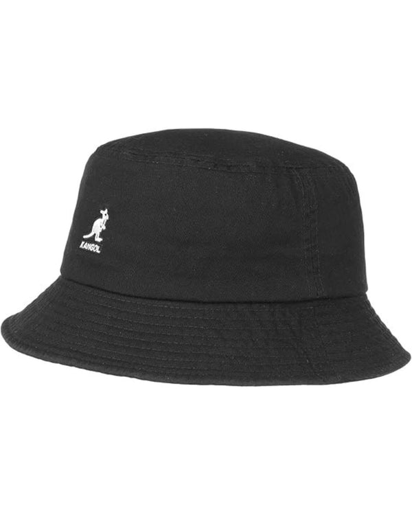 Kangol Cappello Pescatore Washed Bucket in Cotone Nero Unisex