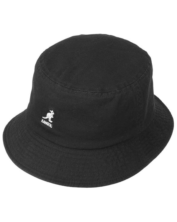 Kangol Cappello Pescatore Washed Bucket in Cotone Nero Unisex-2