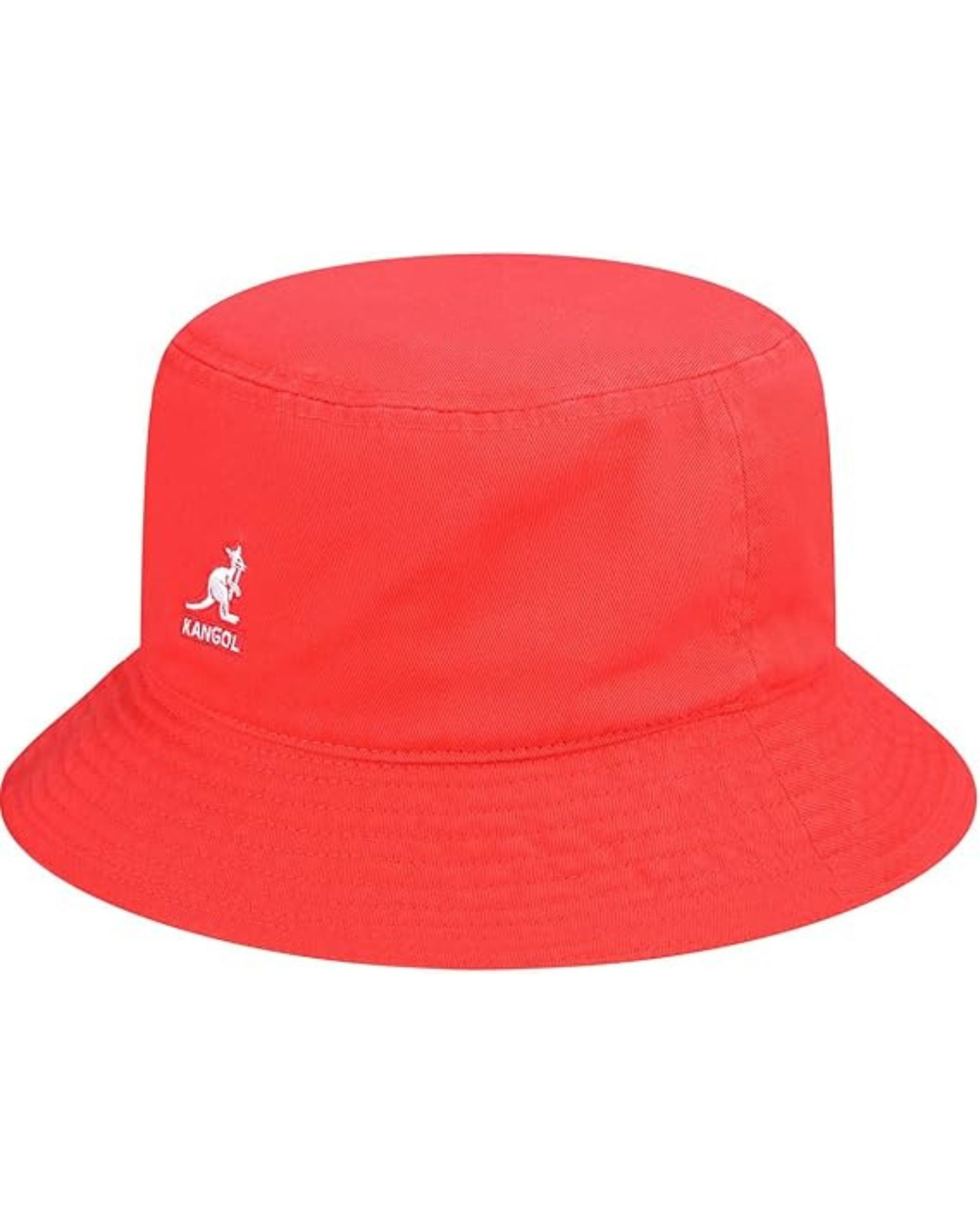 Kangol Cappello Pescatore Washed Bucket in Cotone Rosso Ciliegia Unisex