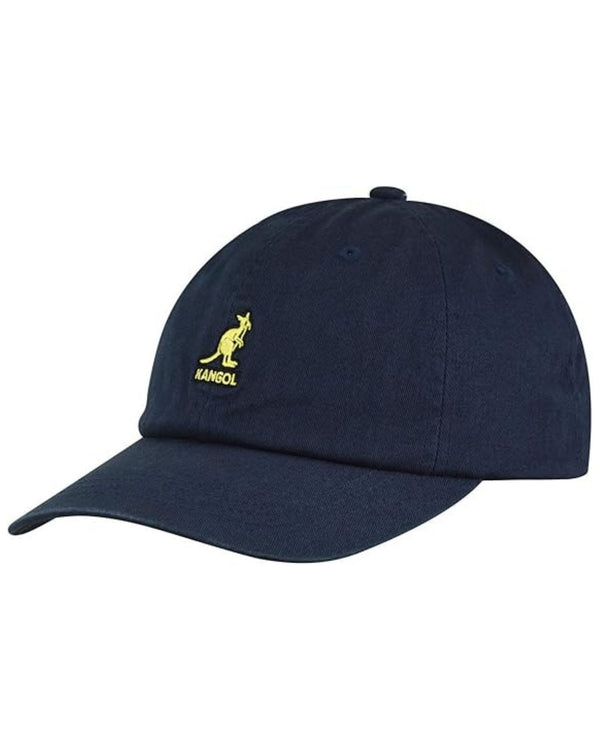 Kangol Cappellino Washed Baseball in Cotone Blu Navy Unisex