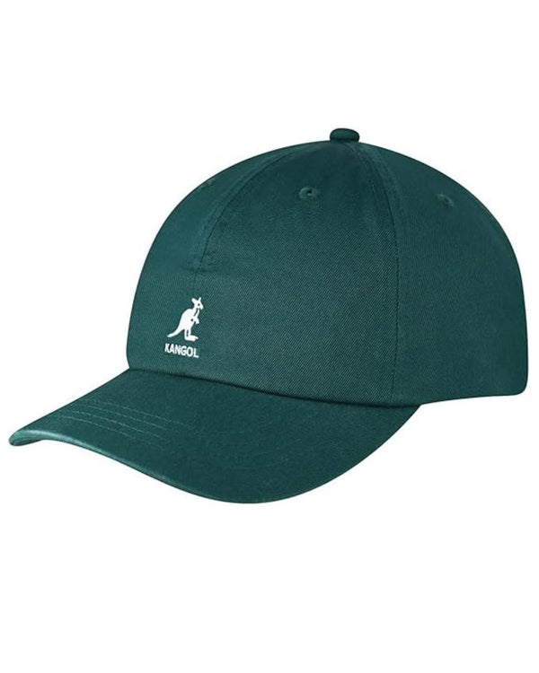 Kangol Cappellino Washed Baseball in Cotone Verde Pino Unisex