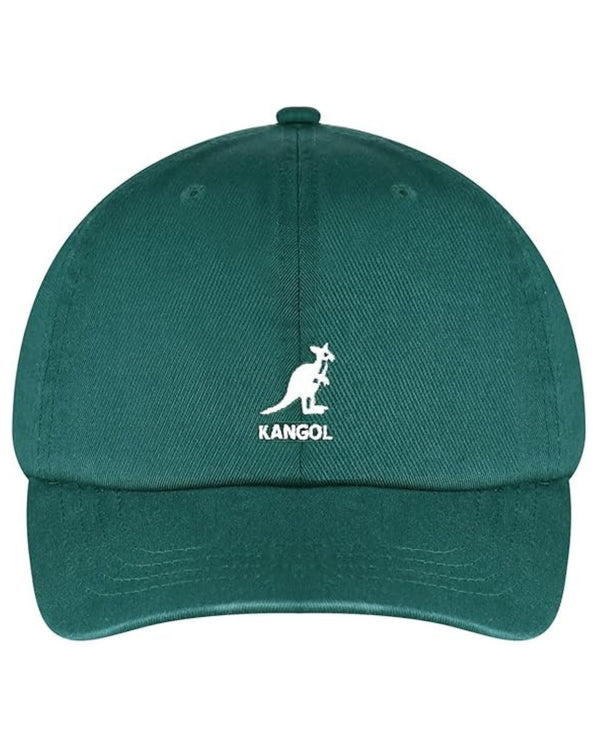 Kangol Cappellino Washed Baseball in Cotone Verde Pino Unisex-2