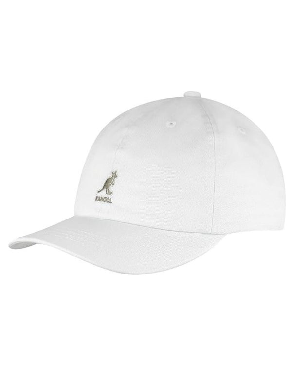 Kangol Cappellino Washed Baseball in Cotone Bianco Unisex