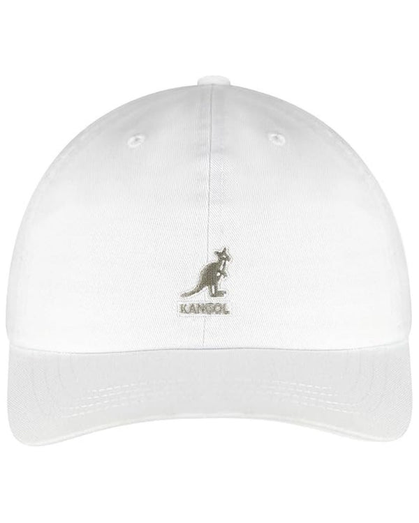 Kangol Cappellino Washed Baseball in Cotone Bianco Unisex-2