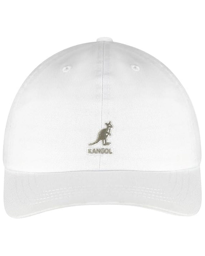 Kangol Cappellino Washed Baseball in Cotone Bianco Unisex 2