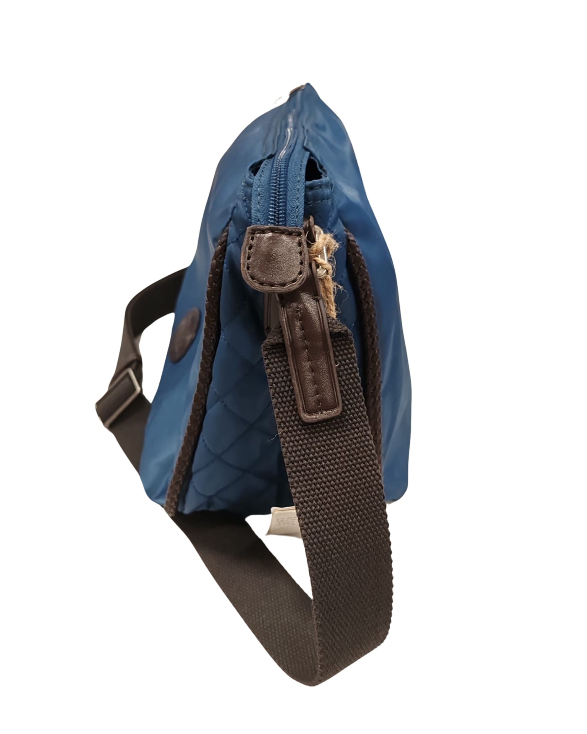 La Martina A Spalla Tessuto Tecnico Inserti Pelle Blu Donna