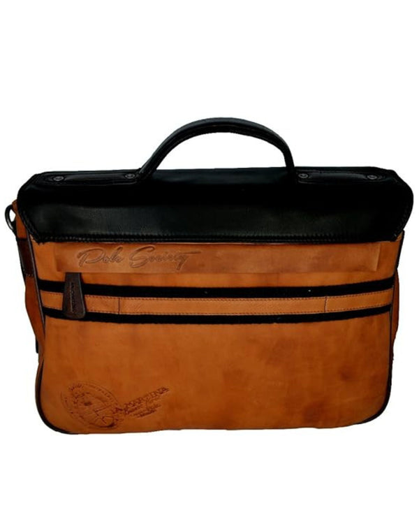 La Martina Messenger Work Bag Brown Oak Unisex-2