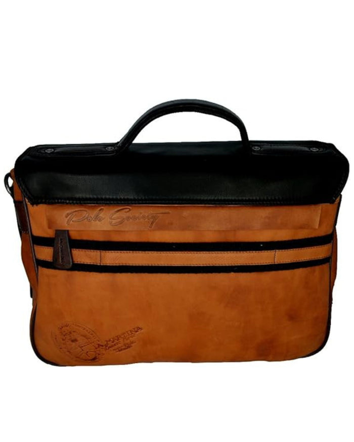 La Martina Messenger Work Bag Brown Oak Unisex 2