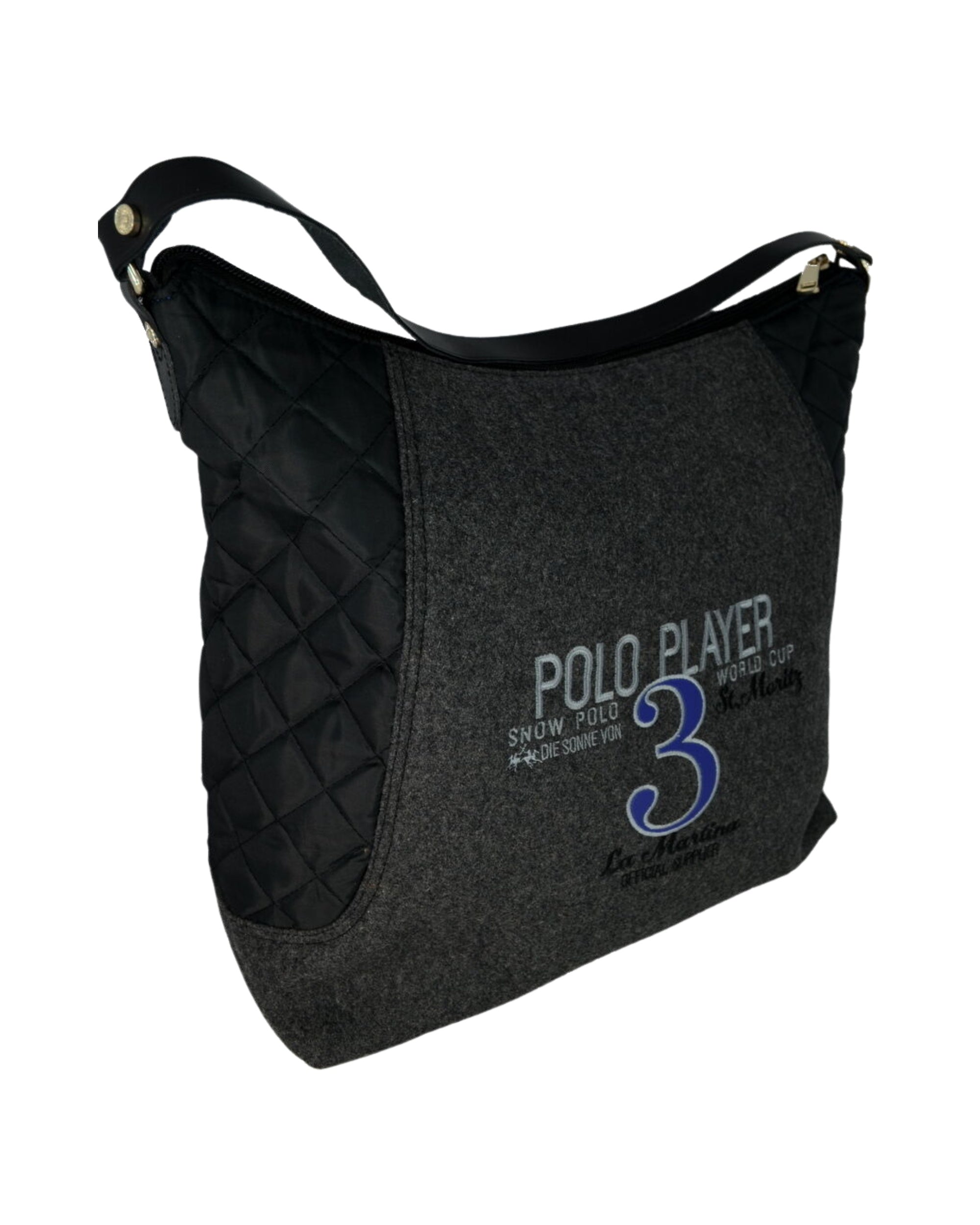 La Martina A Spalla In Misto Feltro Nero Donna