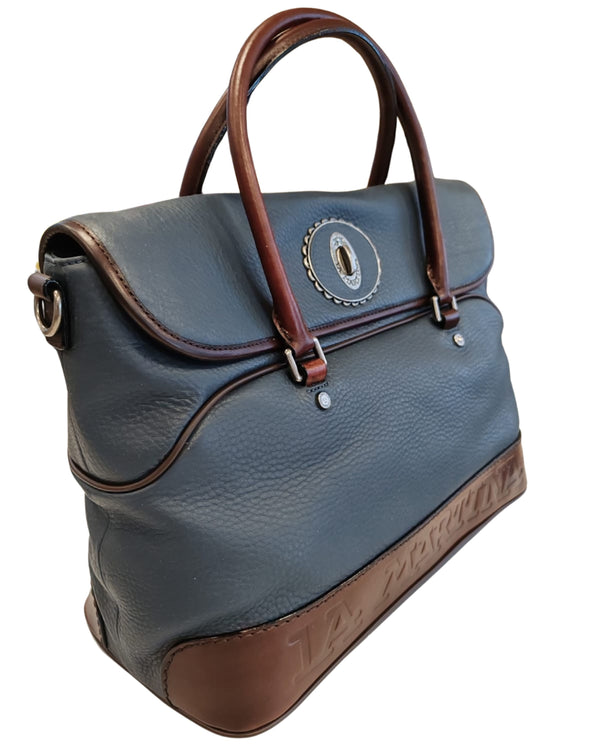 La Martina Messenger Handbag Blue Unisex-2