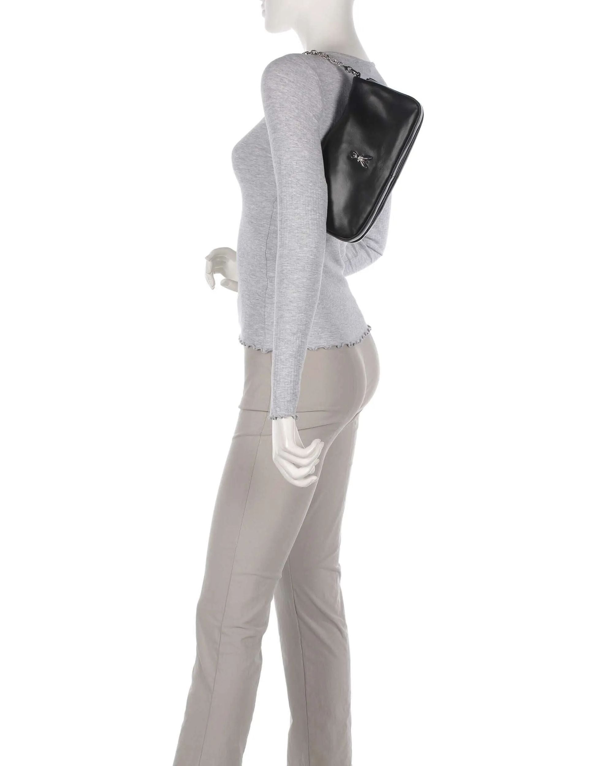 Patrizia Pepe Pelle Di Capra, Doppio Scomparto Nero Donna