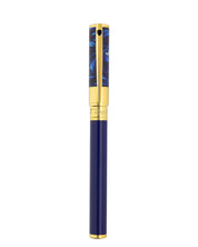 S.t.dupont Penna Roller 'koi Fish' Con Finiture In Oro Blu Unisex