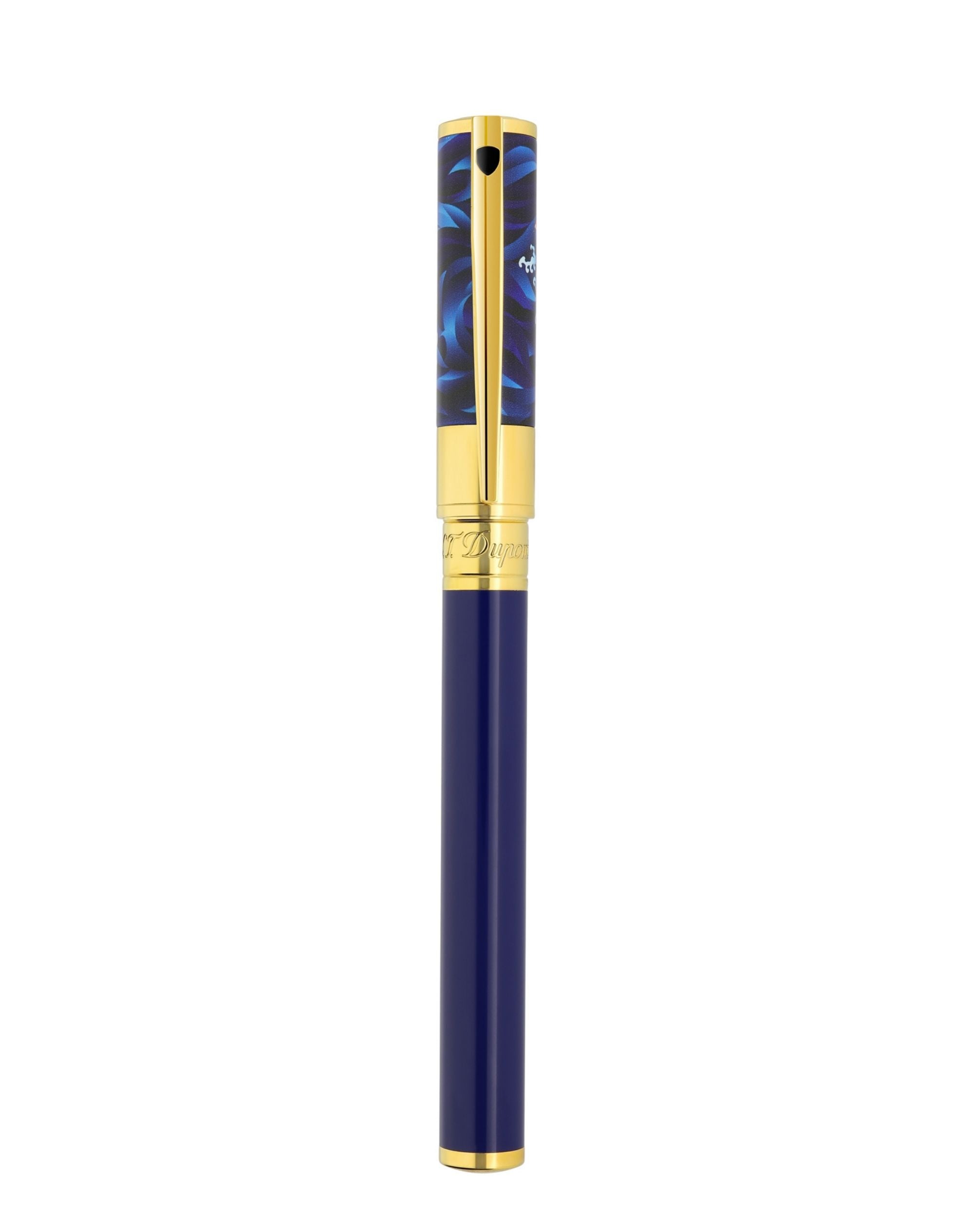 S.t.dupont Penna Roller 'koi Fish' Con Finiture In Oro Blu Unisex