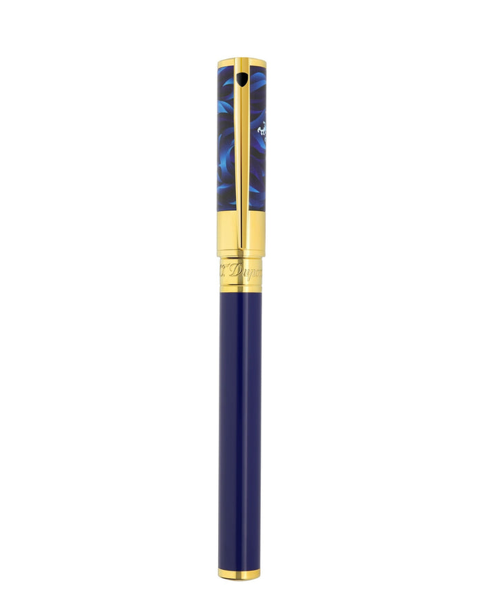 S.t.dupont Penna Roller 'koi Fish' Con Finiture In Oro Blu Unisex 4