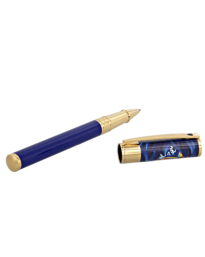 S.t.dupont Penna Roller 'koi Fish' Con Finiture In Oro Blu Unisex 5