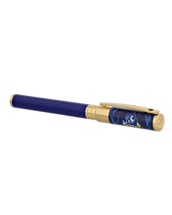 S.t.dupont Penna Roller 'koi Fish' Con Finiture In Oro Blu Unisex 7