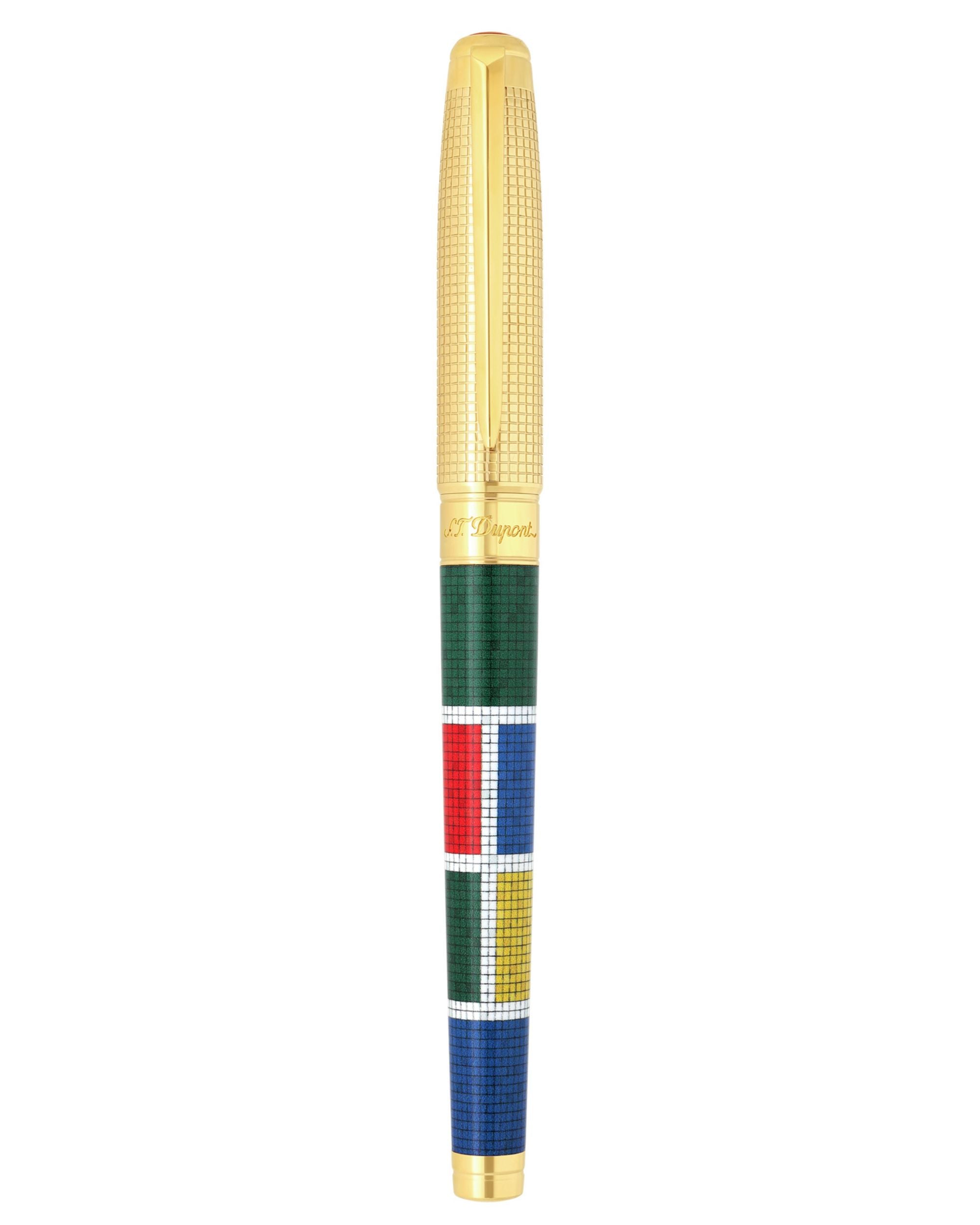 S.t.dupont penna stilografica fountain pen Mosaico Casablanca Oro 420111L