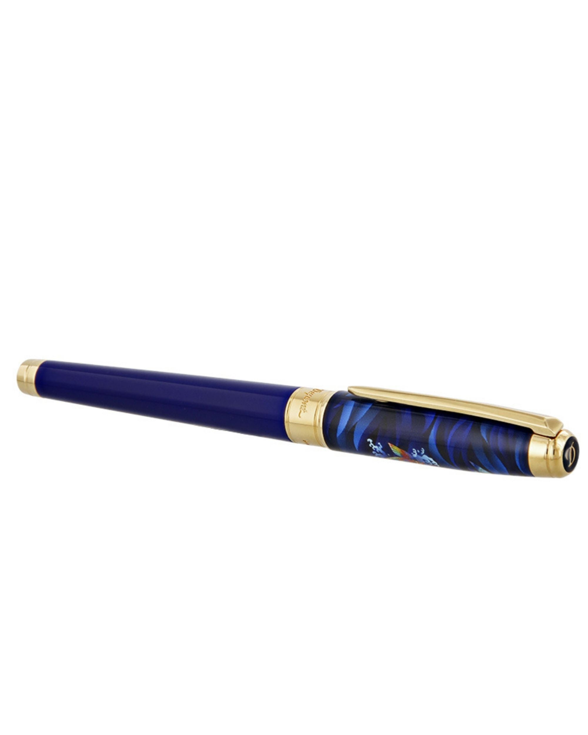 S.t.dupont Penna Roller Large 'koi Fish' Blu Unisex