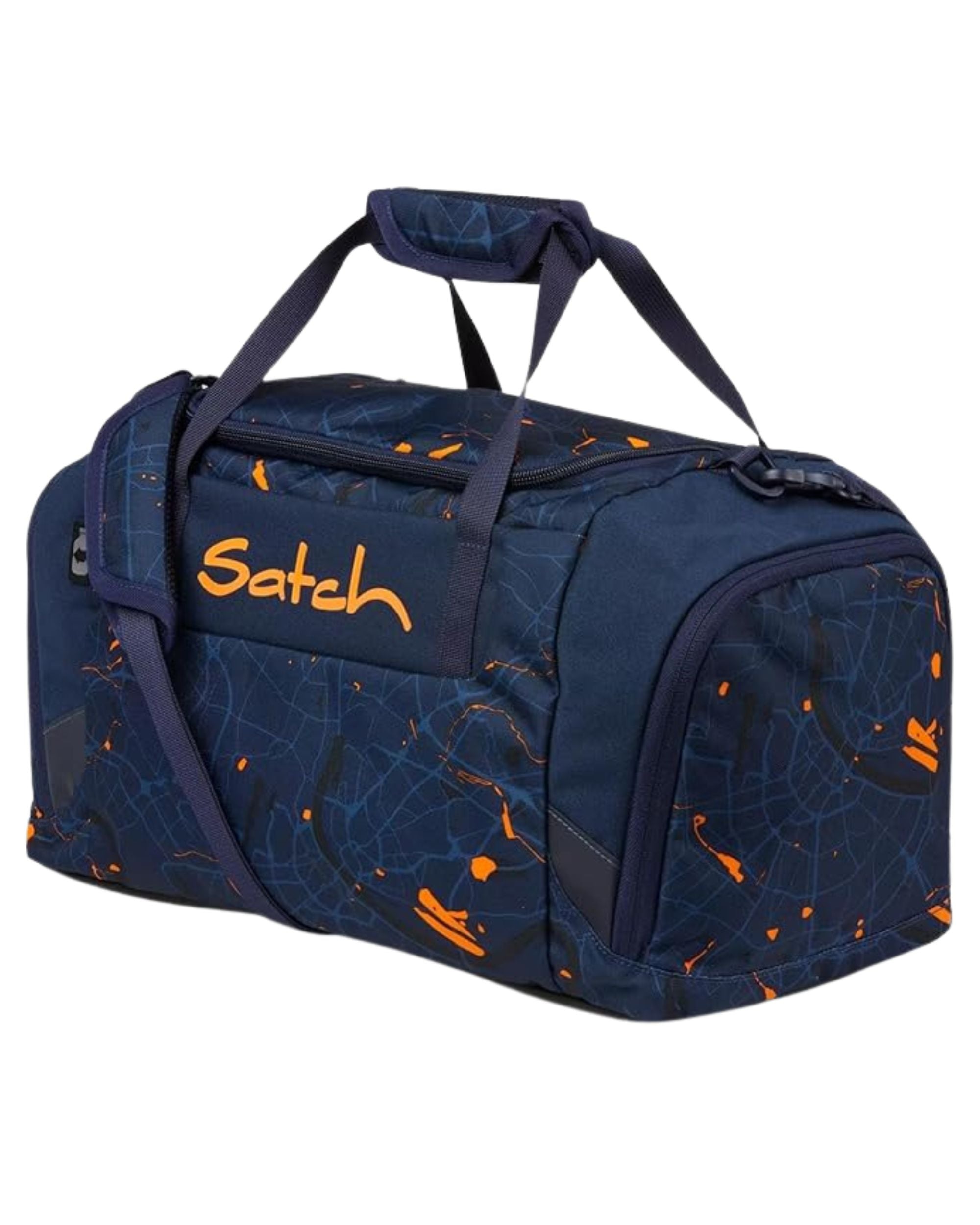 Satch Borsone Sportivo 25 Litri in Tessuto Riciclato Blu Arancio per Bambino Unisex