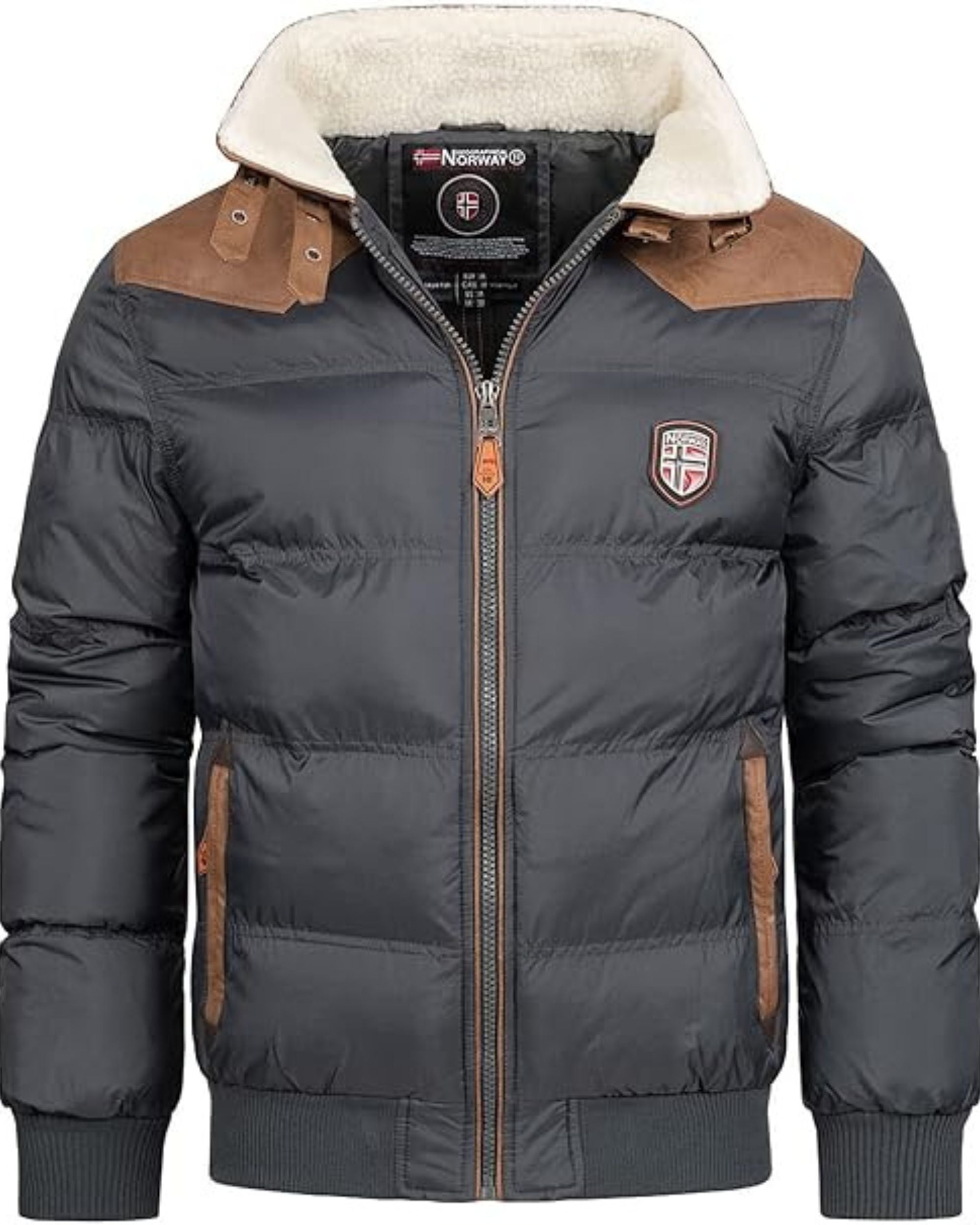 Geographical Norway Giacca Giubbotto Teddy Orsetto Grigio Uomo Abramovitch